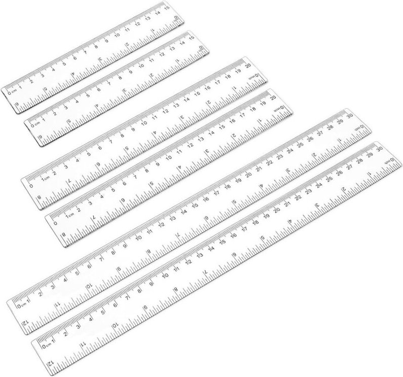 Bluedeer - 6 Stück Transparente Kunststoff Gerade Lineals Flexibel Präzision Lineal Messwerkzeug Bruchsicheres Durchsich...