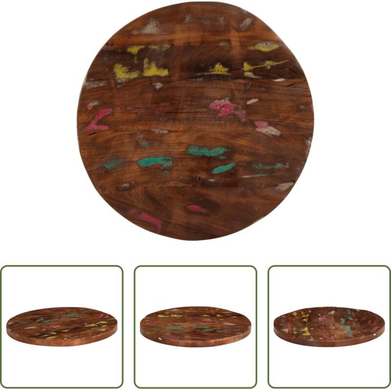 vidaXL Massivholz - Tischplatte Ø 60x3,8 cm Rund Altholz Massiv