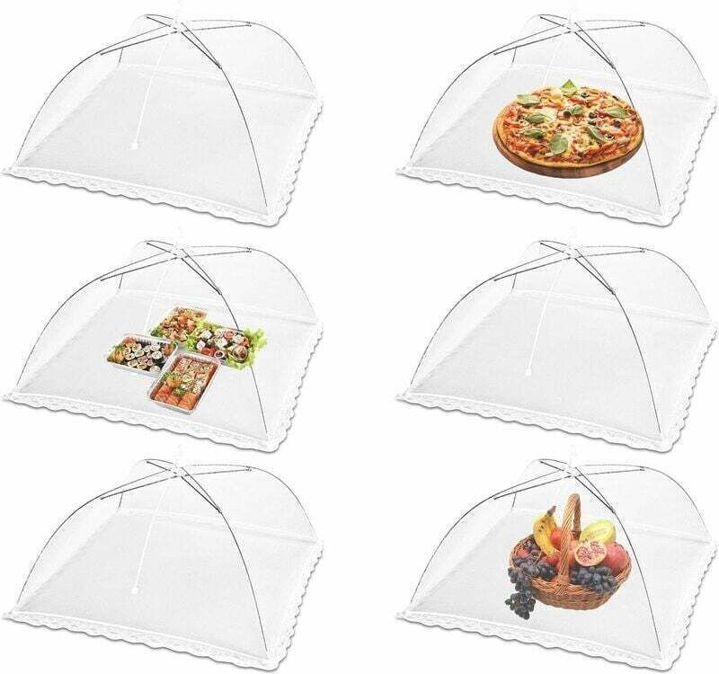 6-teiliges Set faltbarer Lebensmittelabdeckungen, fliegensichere Netz-Lebensmittelabdeckungen, faltbarer Zeltschirm, Ins...