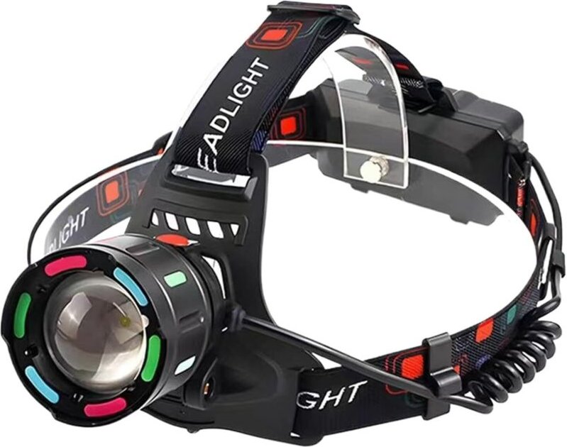 Verstellbare,wasserdichte Stirnlampe Tragbare und wetterfeste Lampe,Arbeitsleuchte für die Nacht,batteriebetriebene Stir...