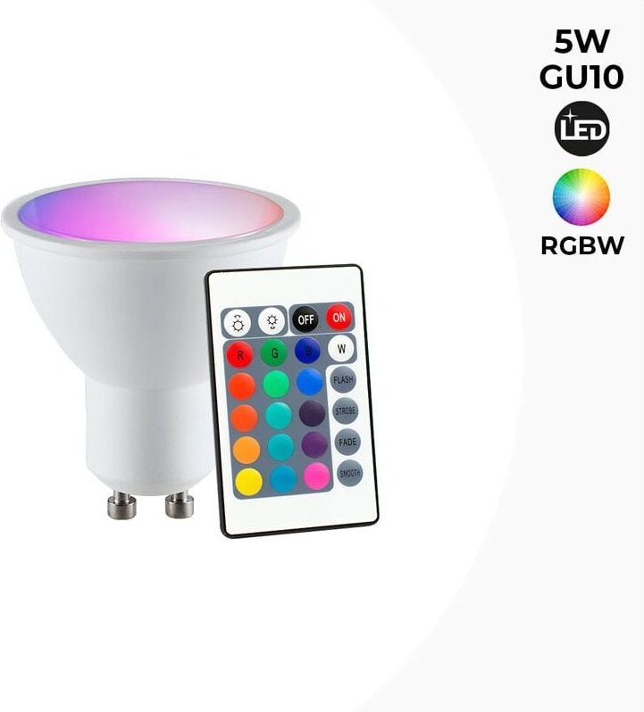 Barcelona Led - led GU10 rgbw 5W Glühbirne mit Fernbedienung