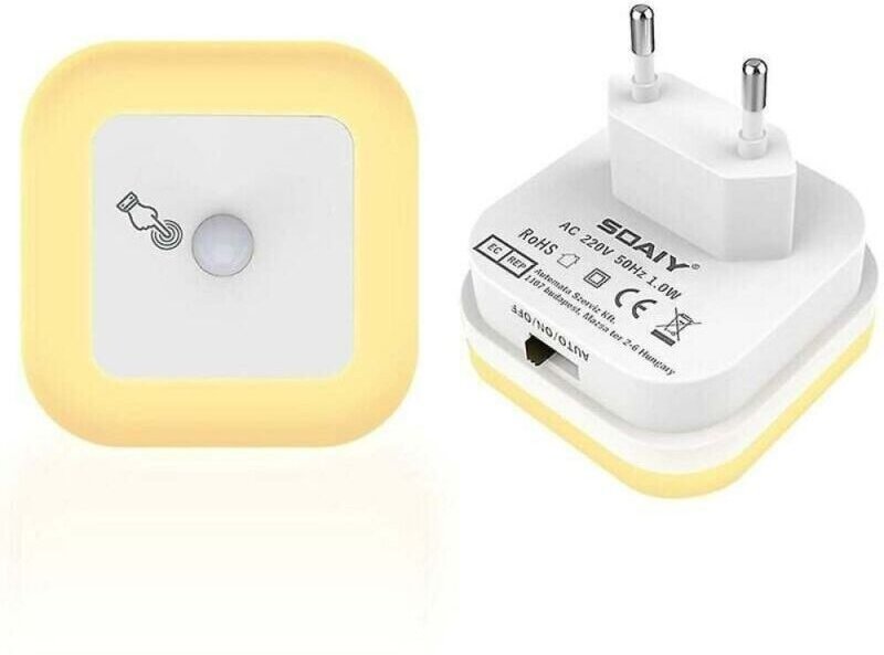 Dimmbares LED-Nachtlicht mit Bewegungsmelder, Steckdosen, stufenlos einstellbarer Helligkeit, 3 Modi (Auto/Ein/Aus), Ori...