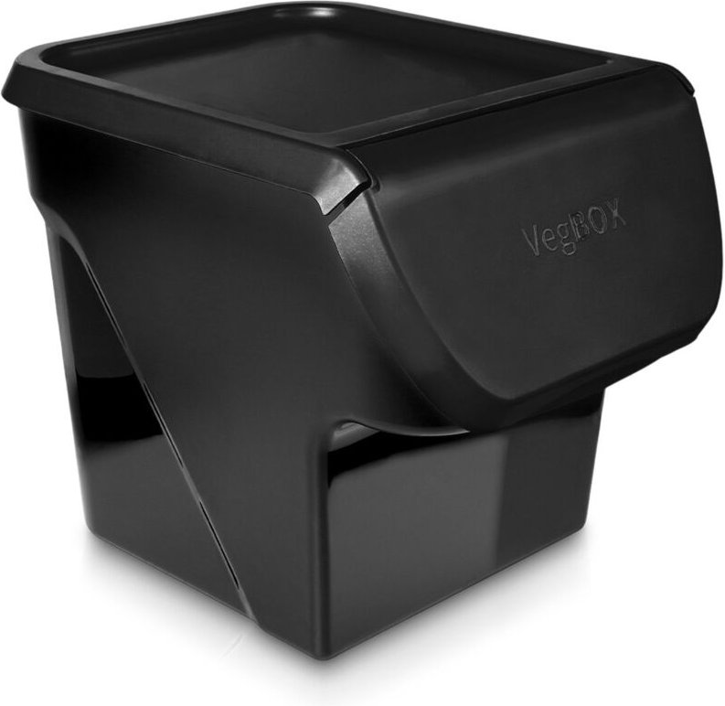 Gemüse- und Obstbehälter mit Deckel, schwarz, 13 l