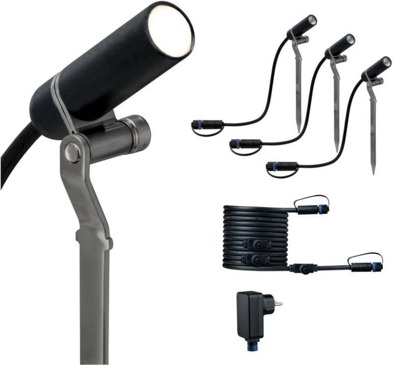 Paulmann - Plug & Shine Spot Plantini Basisset Outdoor schwenkbar drei Spots Außen-Bodenstrahler