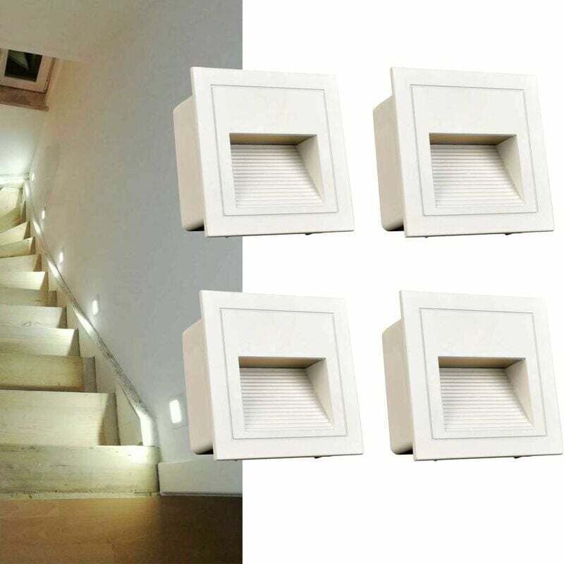 Thumbnail - 4er Set led Wandeinbauleuchte, Kaltweiß IP65, Treppenleuchten, Stufenleuchten, Aluminium, Beleuchtung und Dekoleuchten [...