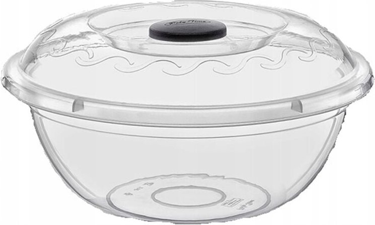 5,0 l Kunststoffschüssel mit Deckel, rund, transparent, tief, massiv, BPA-frei