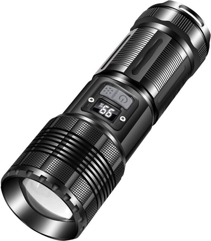 Ultrastarke LED-Taschenlampe, integrierter 6000-mAh-Akku mit digitaler LED-Betriebsanzeige, geeignet für Camping, Notfal...