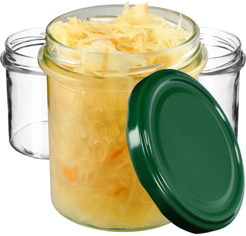 Kadax - Marmeladengläser 350ml, fi82 mm, Einmachgläser mit Schraubdeckel, Honiggläser, Einweckgläser,