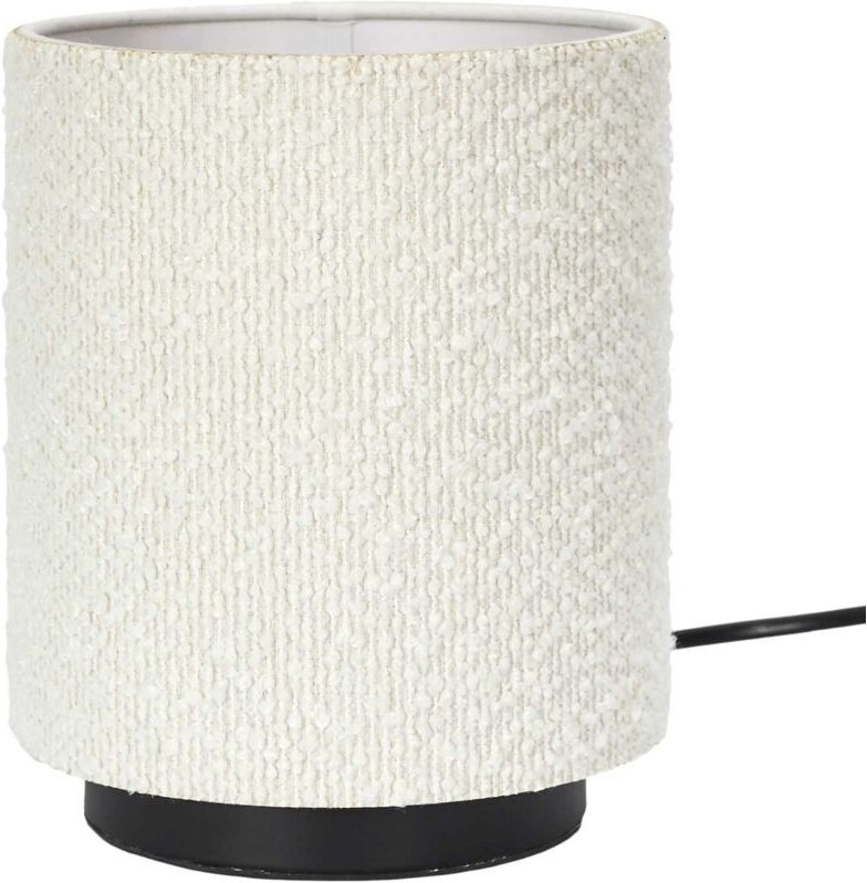 MOONA Bouclé-Tischleuchte creme 25 cm