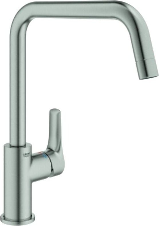 Spültisch-Einhebelmischer Eurosmart supersteel, schwenkbarer, hoher Auslauf - Grohe