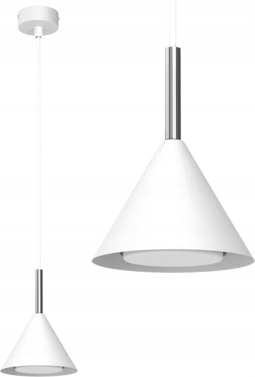 Kegel-Hängelampe Cone Gx53 aus weißem Chrom, minimalistisch