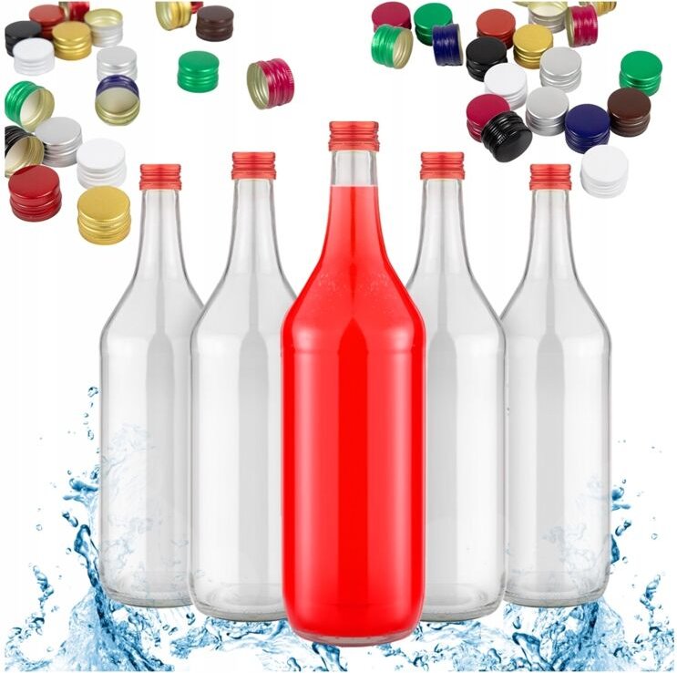 25x MONOPOL 1L Glasflaschen + Alkoholflaschenverschluss