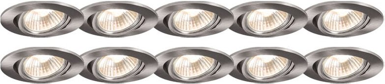 Set mit 10 Einbaustrahlern schwenkbar Aluminium - Cisco