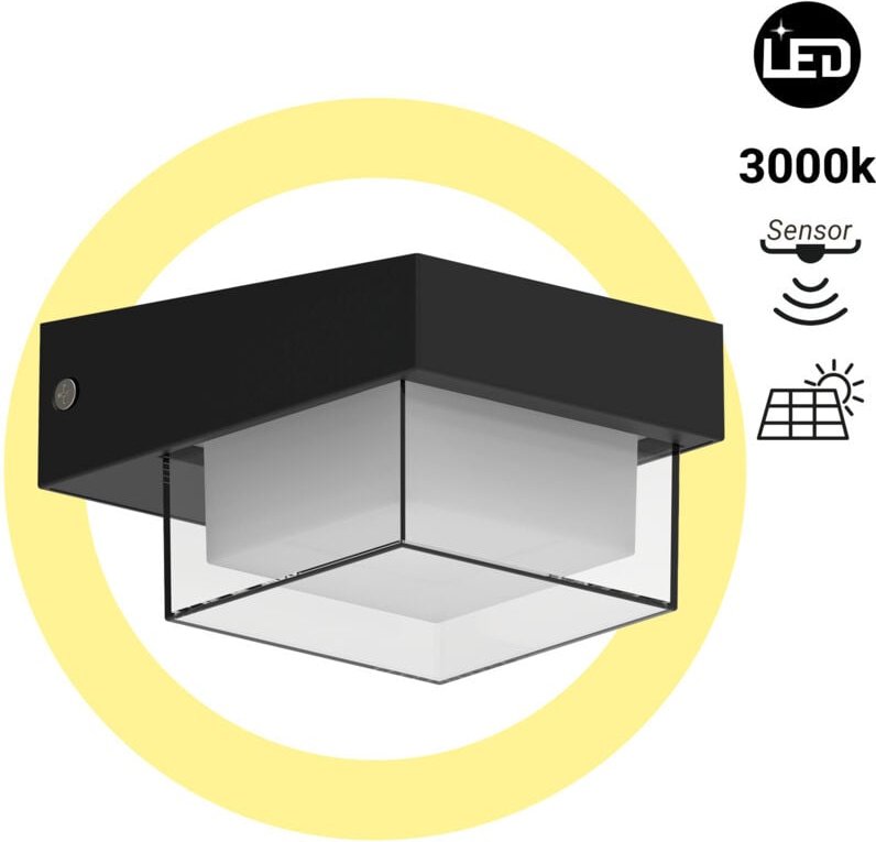 Solar LED Lampe - mit Mikrowellensensor - 3000K - IP65 - 360lm