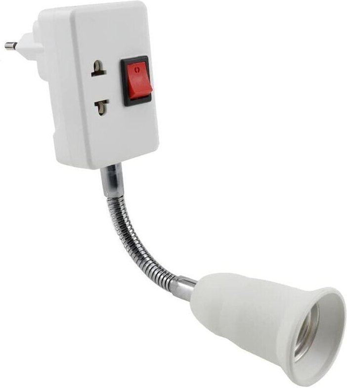 E27-Fassung mit 360°-Drehschalter, E27-Lampenadapter, Netzstecker, Lampenfassung, E27-Fassung (Leuchtmittel nicht enthal...