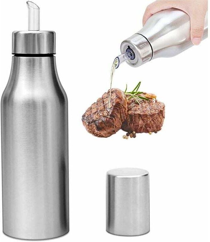 Ölkanne aus Edelstahl, Küchenölkanne, Olivenölbehälter, staubdichter Behälter, Olivenölspender für den Grill – Fei Yu