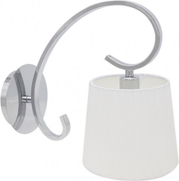 Wandleuchte bogota 1xe14 chrom weiß lampenschirm 25x15x28 cm