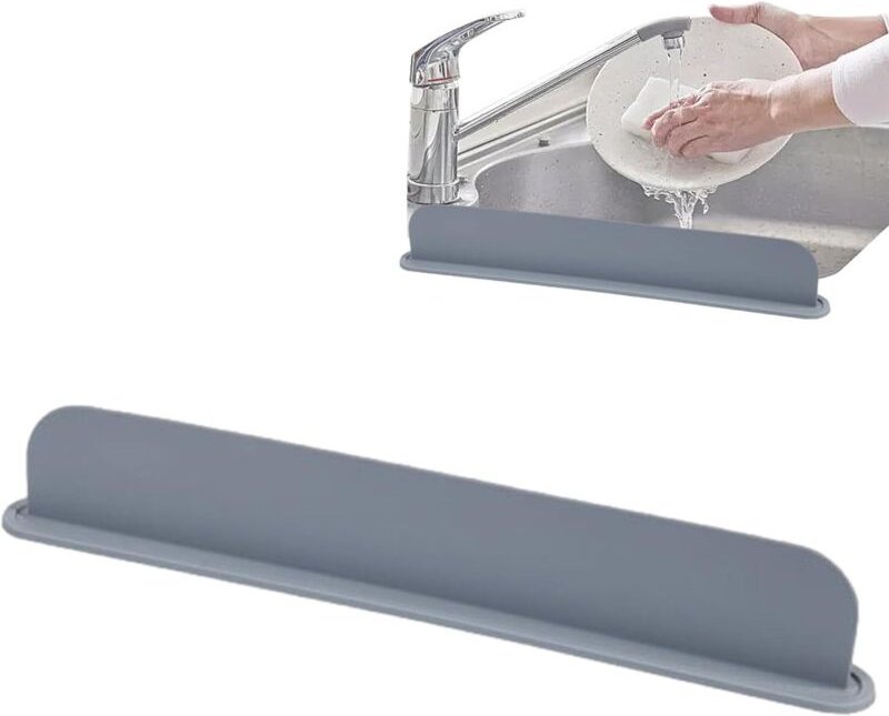 Silikon-Spritzschutz für Spülbecken, Spritzschutz mit Saugnapf, 52 cm, wasserdichte Platte für Küche, Bad, Wohnmobil, La...