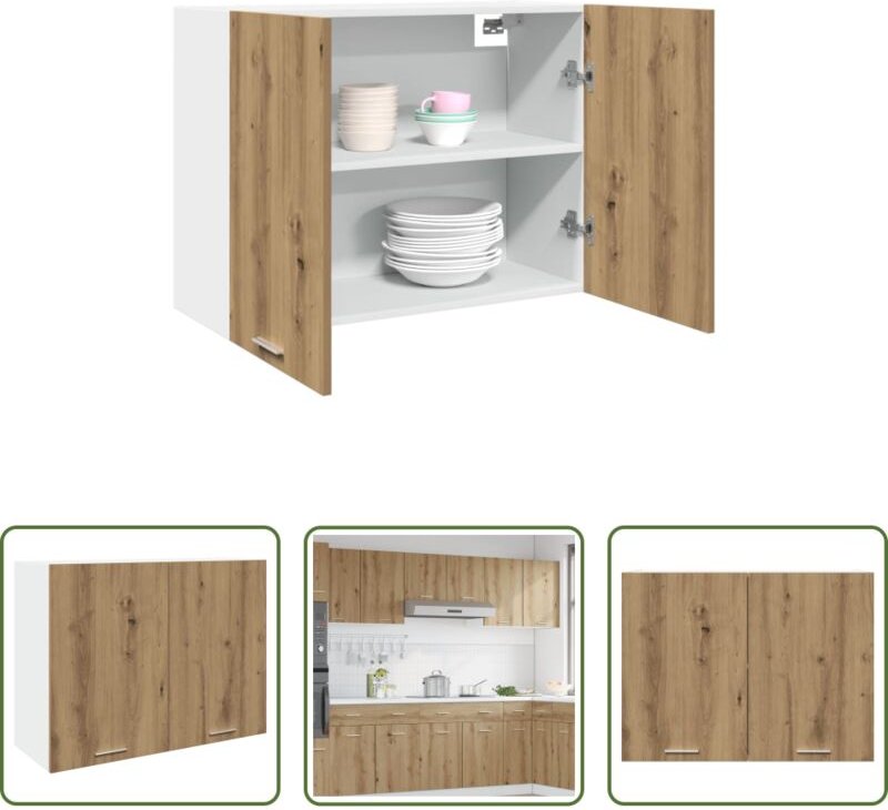 Küchenmöbel - Hängeschrank Lyon Artisan-Eiche 80x31x60 cm Holzwerkstoff