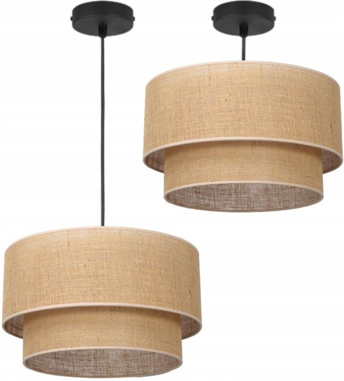 Deckenhängelampe, Jute-Lampenschirm, 45 Cm, Doppelt