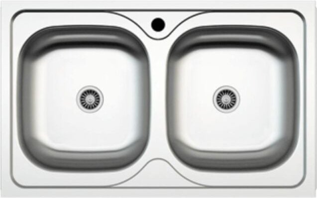 Einbauküchenspüle MP862V Stahl 86x50 cm zwei Becken