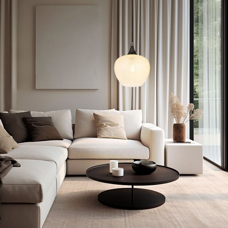 Globo Lighting - Pendelleuchte Hängeleuchte Wohnzimmerlampe Glas opal gemustert 1 flammig h 120cm