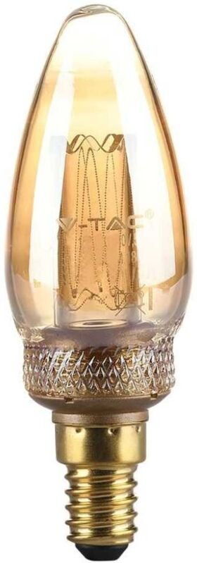 V-tac - E14 2W LED-Glühbirne, Kerzenfaden, Bernsteinfarben, 1800K