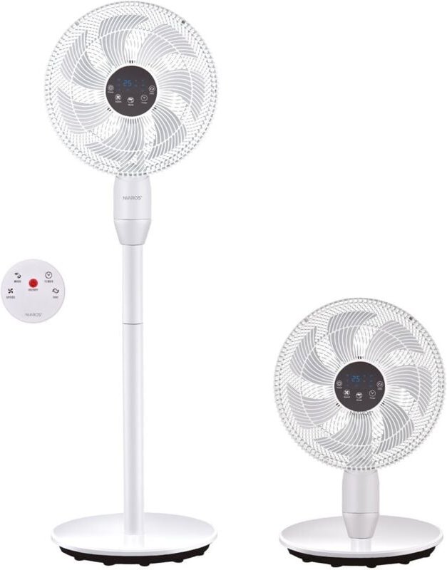 EDM - Standventilator 'Haripal' (25W DC-Motor) Ø35cm mit 3 einstellbaren Höhen, weiß