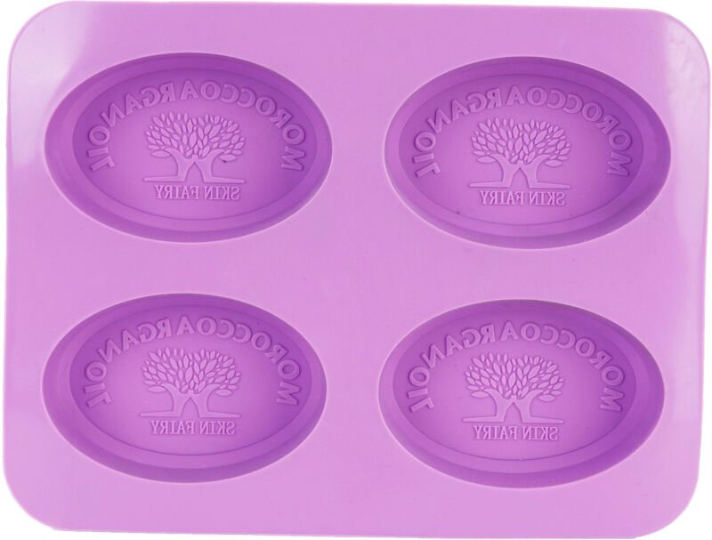 Luxuriöse Silikon-Kuchenform mit 4 Fächern und ovalem Design für kreatives Backen, Seifen- und Kerzenherstellung