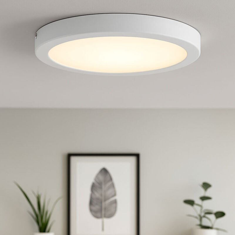 Briloner - led Aufbauleuchte 3000K IP20 21,4 w weiß Metall-Kunststoff Ø30 cm