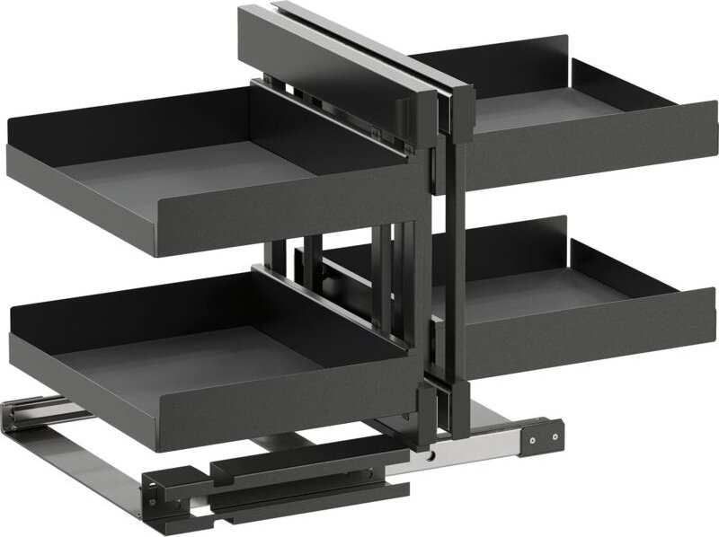 Vauth Sagel VS Cor Flex Eckschrank Auszug Set Essentio für Küchenunterschränke mit KB 1200mm inklsusive Ablage mit Antir...