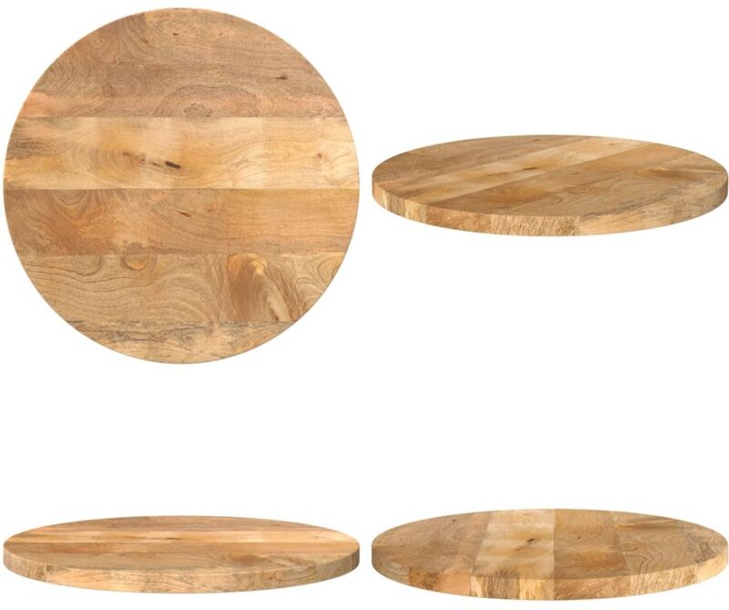 Tischplatte Ø 50x3,8 cm Rund Massivholz Mango - Massivholz - Mango