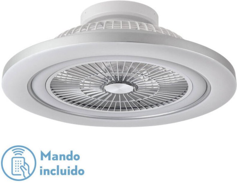 Lüfter 72w Dc Mato Niquel 5Aspas Transp. 22x58x58cm 6 Vel. 3 Colores C/remoto,memoria,temporiz y Reg.Intensidad 6120lm -...