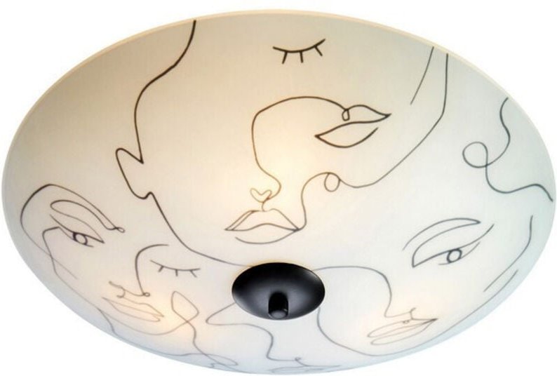 Messy family Deckenbündige Glaswandlampe 43 cm Weiß, Schwarz - Markslojd