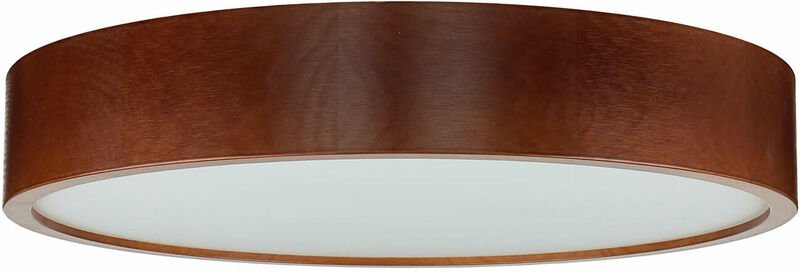 Licht-erlebnisse - Deckenlampe Wohnzimmer Flur Holz Glas rund Ø47cm flach E27