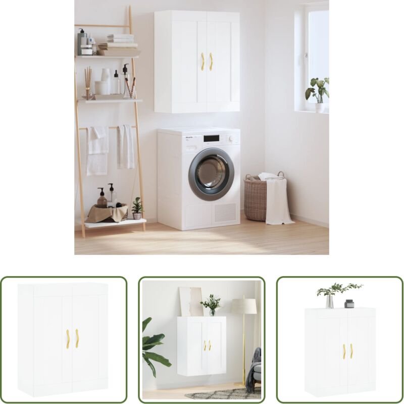 Holzschrank - Wandschrank Weiß 69,5x34x90 cm Holzwerkstoff