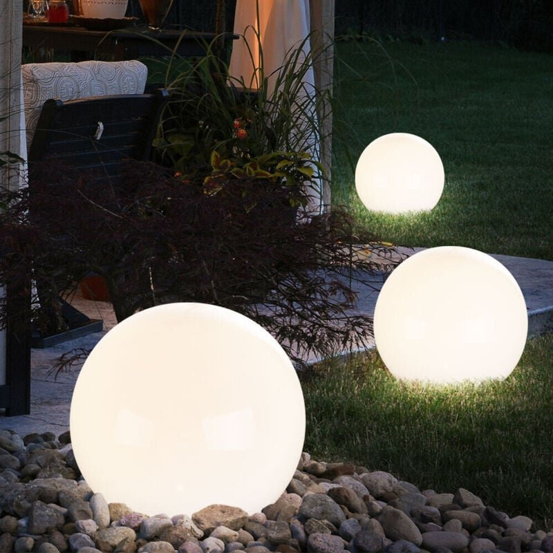 Solarleuchte Kugeln Garten led Gartendeko Solarkugel für Außen Steckleuchte Kugelleuchte, Kunststoff weiß, Leuchtdauer c...