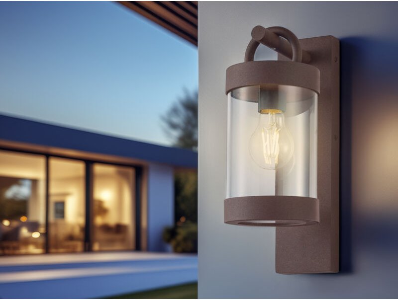 Trio - Außenwandleuchte sambesi Laterne im Landhausstil, Rostoptik, Höhe 33cm