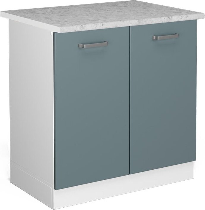 Vicco - Spülenunterschrank R-Line, Blau-Grau, 80 cm , ap Marmor