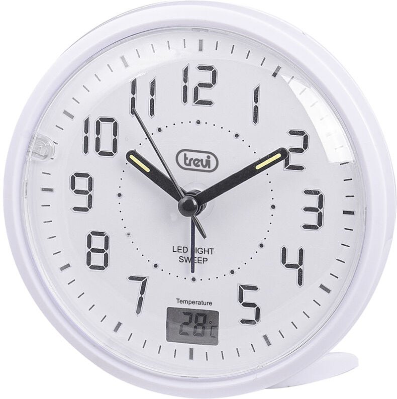 Trevi SL 3P27 - de Quarzwecker, großes Zifferblatt de hohe Ablesbarkeit, geräuschloses Uhrwerk, LED-Beleuchtung, de Temp...