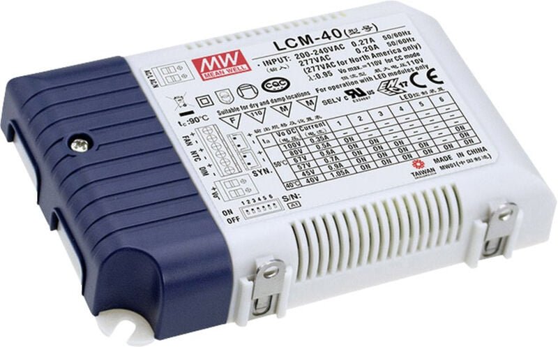 Thumbnail - Mean Well LCM-40DA LED-Treiber Konstantstrom 42 W 0.35 - 1.05 A 2 - 100 V/DC dimmbar, PFC-Schaltkre