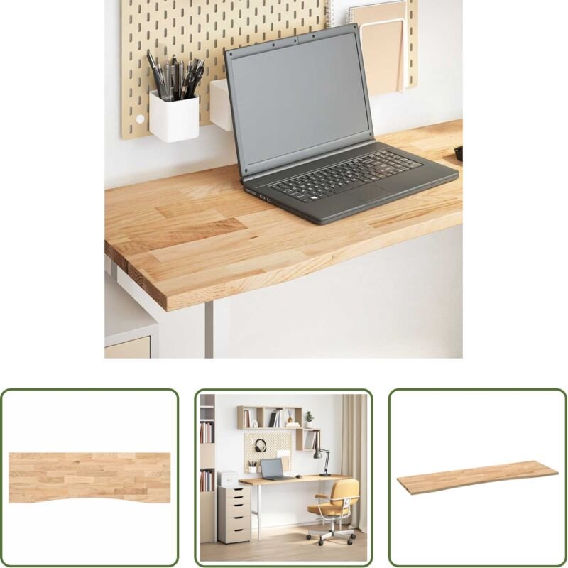 Eichenholz Tischplatte - Schreibtischplatte Unbehandelt 160x50x2,5 cm Massivholz Eiche