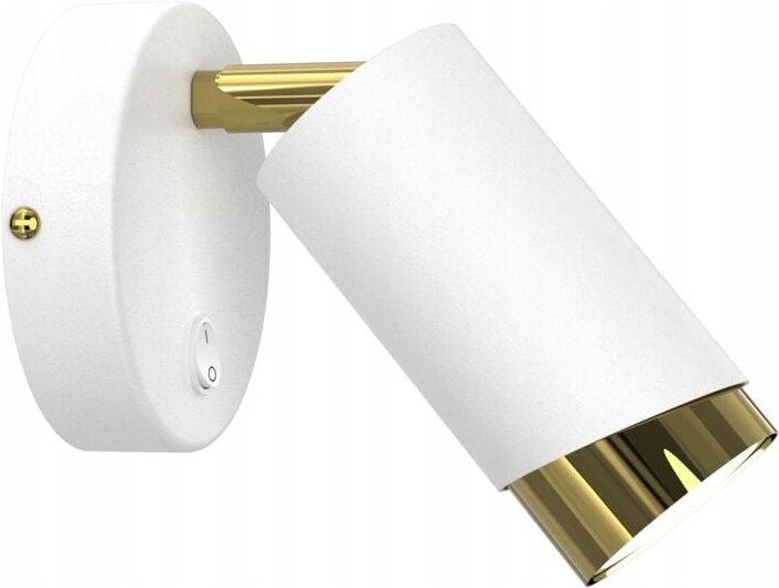 Frei. Verstellbare Spot-Wandleuchte aus Weißgold mit Ewilight Bevel-Schalter