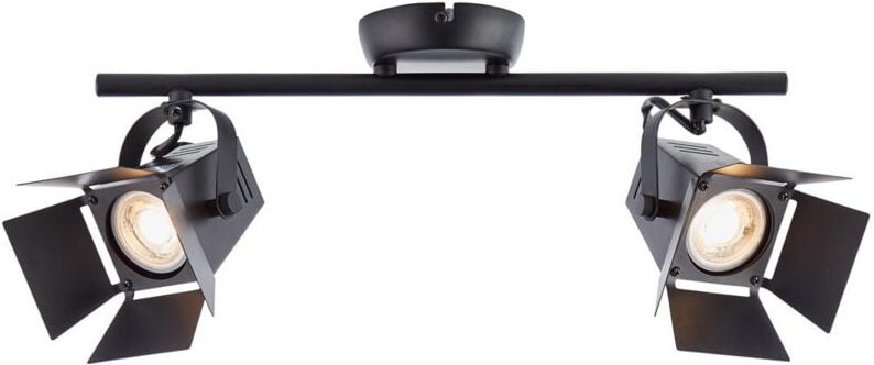 Lampe Movie led Spotrohr 2flg schwarz matt 2x LED-PAR51, GU10, 5W LED-Reflektorlampen inklusive, (380lm, 3000K) Köpfe sc...