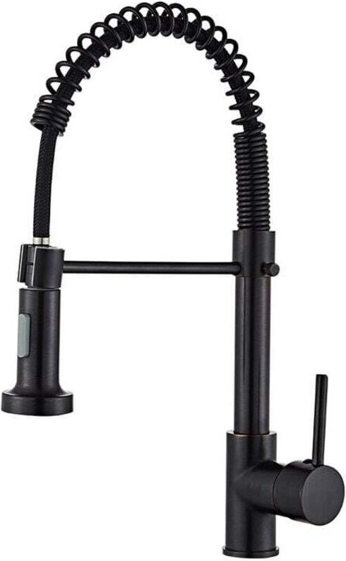 Küchenmischbatterie Mattschwarze Küchenarmatur mit ausziehbarer Brause schwarz