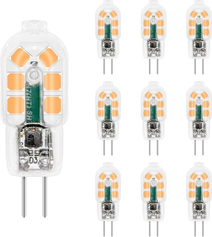Thumbnail - Aougo - G4 LED-Glühbirne 2 w 12 v Warmweiß 200 lm, Bi-Pin G4 10 W-20 w Halogenäquivalent, G4 led 12 v für Küchenhaube/Sc...