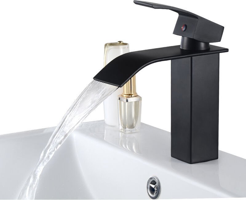 NOIR Wasserfall Waschbecken Wasserhahn Messing Mischbatterie Modernes Design