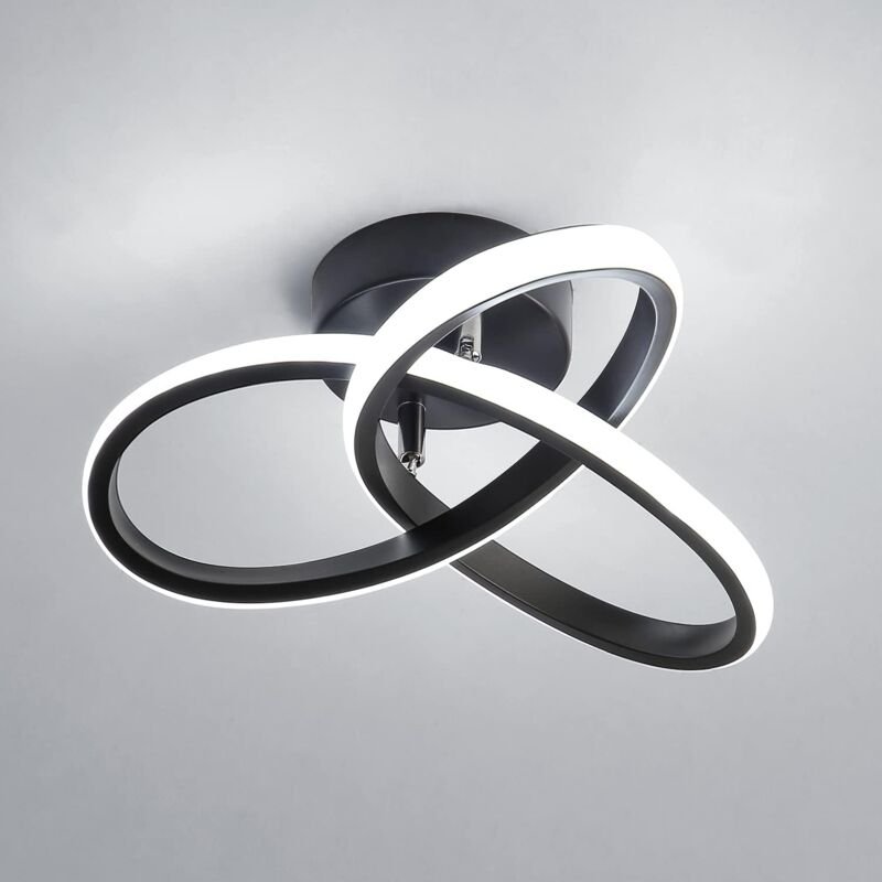 Comely - Moderne led Deckenleuchte, 22W 2500LM, Deckenlampe für Schlafzimmer, Wohnzimmer, Flur, Durchmesser 25cm - Schwa...