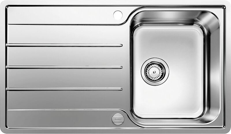 Lemis 45 - Spüle, 86x50 cm, mit Ablaufsystembedienung, gebürsteter Edelstahl 523031 - Blanco