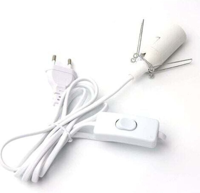 Kabel für Salzlampe mit Schalter, E14, 1,8 m, Fassung für Salzlampe, Weiß - Lablanc